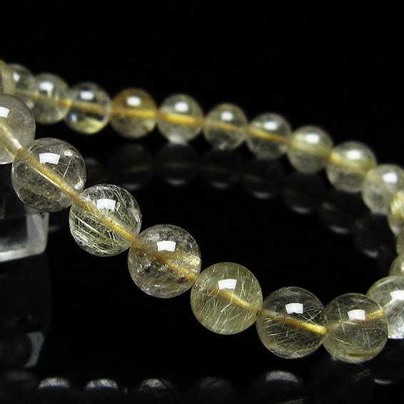 ゴールドタイチンルチルブレスレット 8mm [t171-8280]