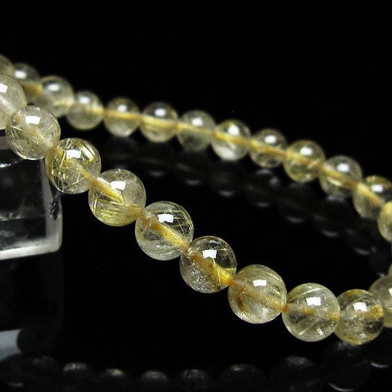 ゴールドタイチンルチルブレスレット 7mm [t171-8281]