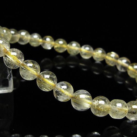 ゴールドタイチンルチルブレスレット 7mm [t171-8282]