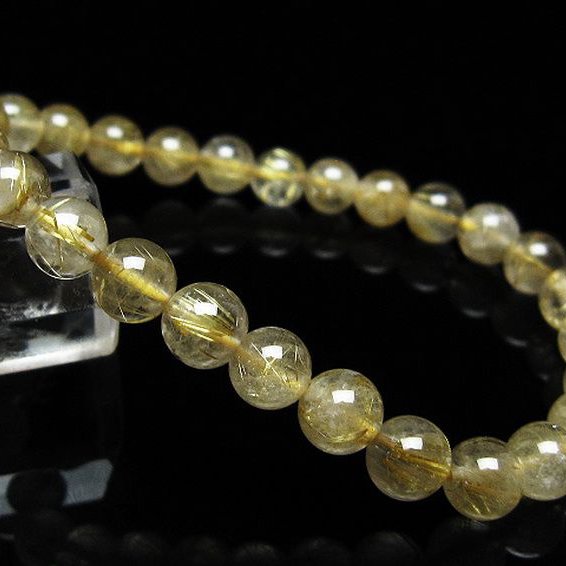 ゴールドタイチンルチルブレスレット 7mm [t171-8283]