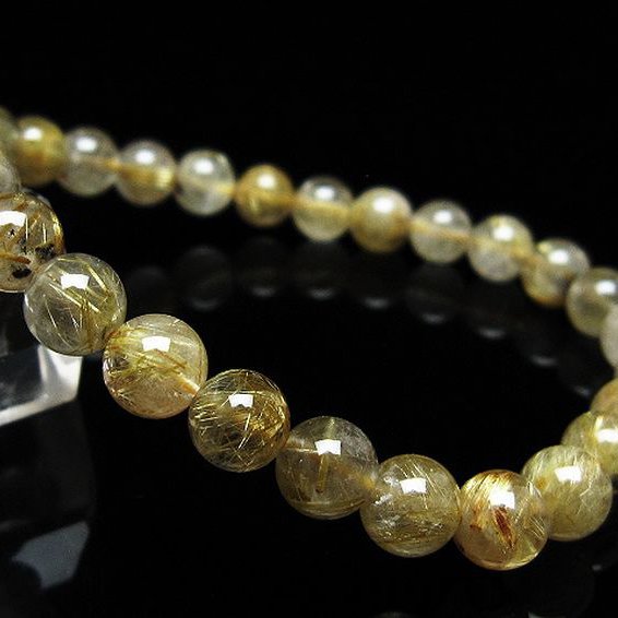 ゴールドタイチンルチルブレスレット 7mm [t171-8284]