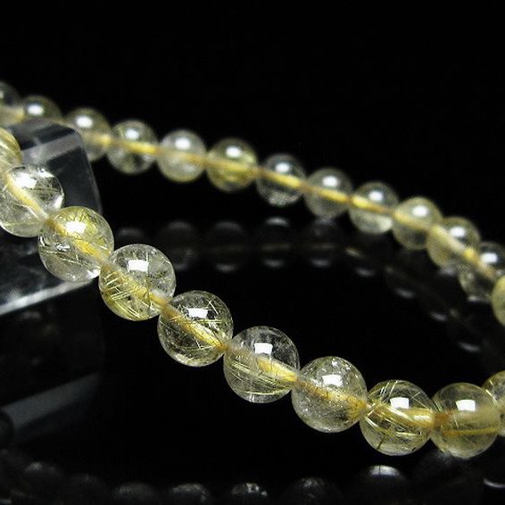 ゴールドタイチンルチルブレスレット 7mm [t171-8314]