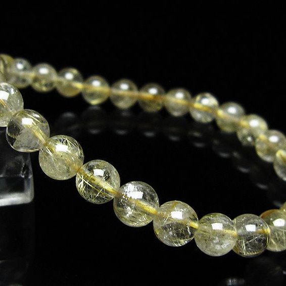 ゴールドタイチンルチルブレスレット 7mm [t171-8316]