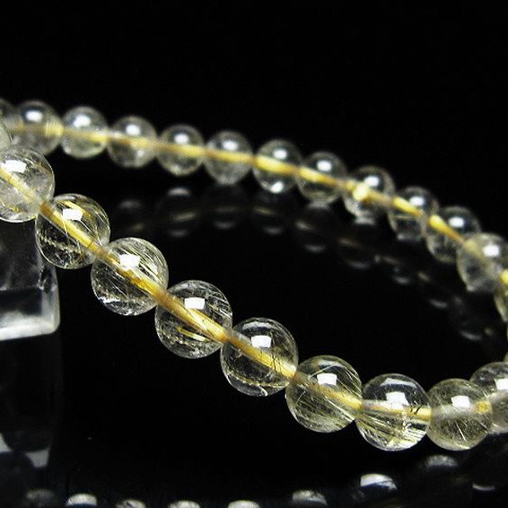 ゴールドタイチンルチルブレスレット 7mm [t171-8317]