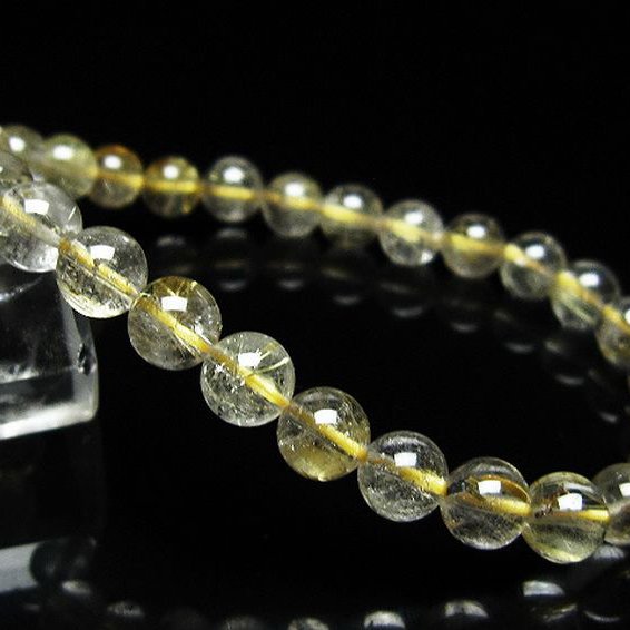 ゴールドタイチンルチルブレスレット 7mm [t171-8319]