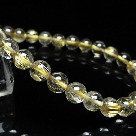 ゴールドタイチンルチルブレスレット 7mm [t171-8320]