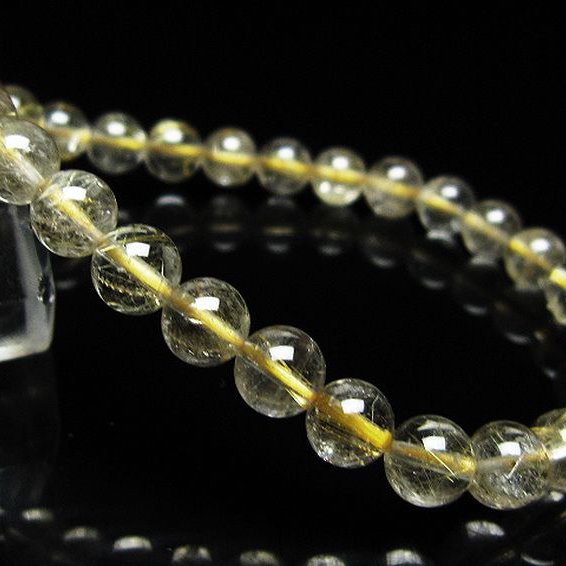 ゴールドタイチンルチルブレスレット 7mm [t171-8321]