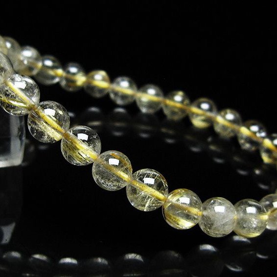 ゴールドタイチンルチルブレスレット 7mm [t171-8324]