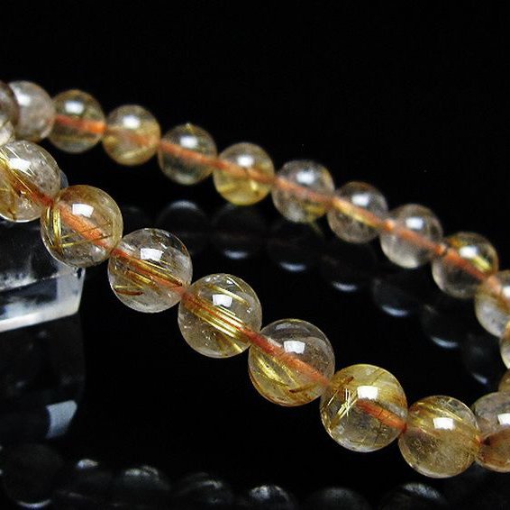 ゴールドタイチンルチルブレスレット 8mm [t171-8742]