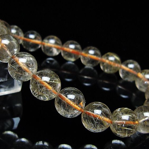 ゴールドタイチンルチルブレスレット 10mm [t171-8748]