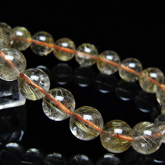 ゴールドタイチンルチルブレスレット 11mm [t171-8754]