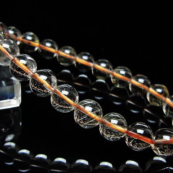 ゴールドタイチンルチルブレスレット 8mm [t171-8769]