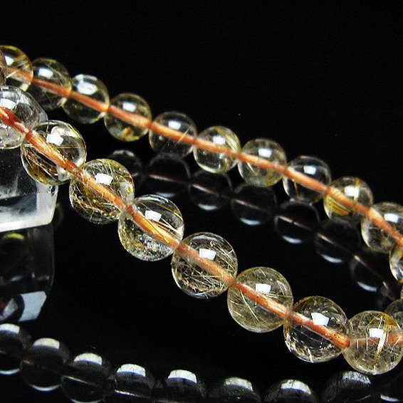 ゴールドタイチンルチルブレスレット 8mm [t171-8807]