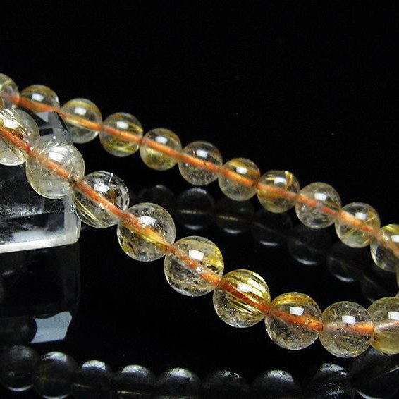 ゴールドタイチンルチルブレスレット 7mm [t171-8827]