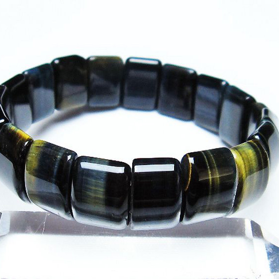 パワーストーン 天然石 ブルータイガーアイ※青虎目石バングル[T173-4753]