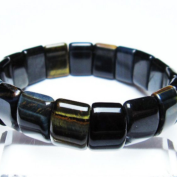 パワーストーン 天然石 ブルータイガーアイ※青虎目石バングル[T173-4821]