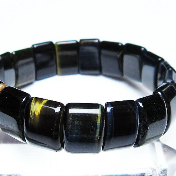 パワーストーン 天然石 ブルータイガーアイ※青虎目石バングル[T173-4823]
