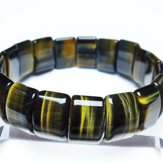 パワーストーン 天然石 ブルータイガーアイ※青虎目石バングル[T173-4837]