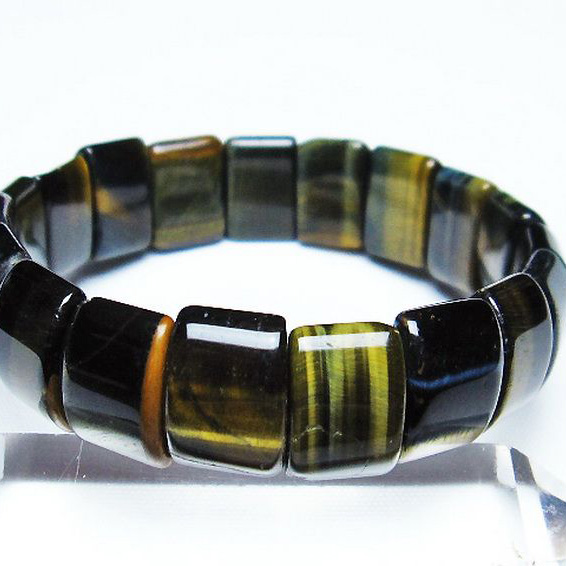 パワーストーン 天然石 ブルータイガーアイ※青虎目石バングル[T173-4843]