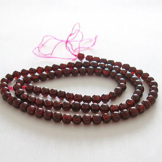 ガーネット 一連 ビーズ4mm[T177-1027]
