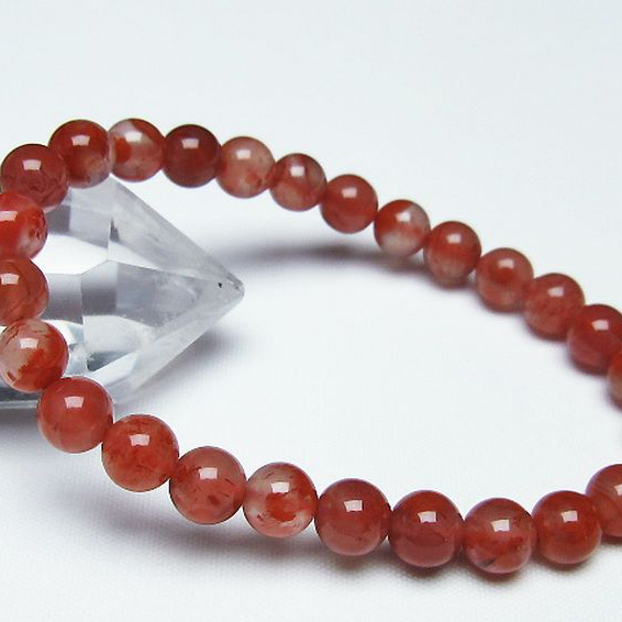 レッドアゲート 赤メノウ ブレスレット7mm[T187-1437]