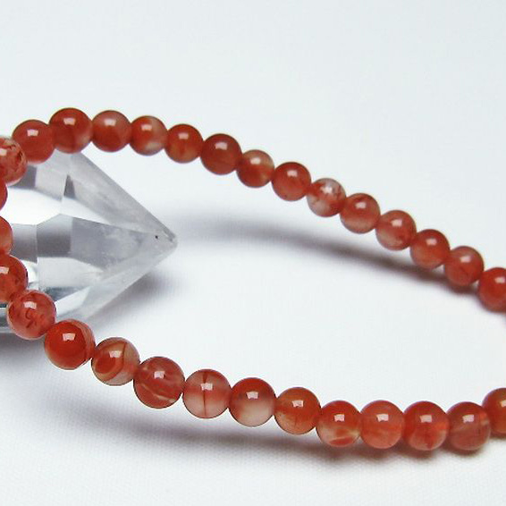 レッドアゲート 赤メノウ ブレスレット6mm[T187-1468]