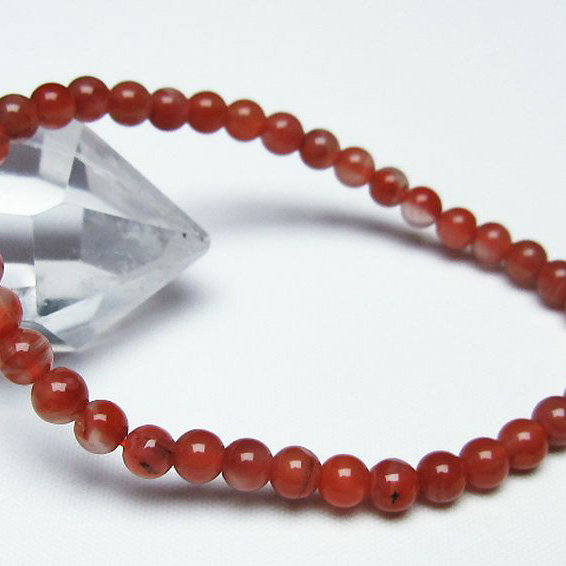 レッドアゲート 赤メノウ ブレスレット5mm[T187-1479]