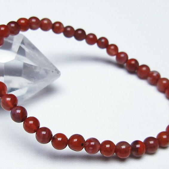 レッドアゲート 赤メノウ ブレスレット5mm[T187-1528]