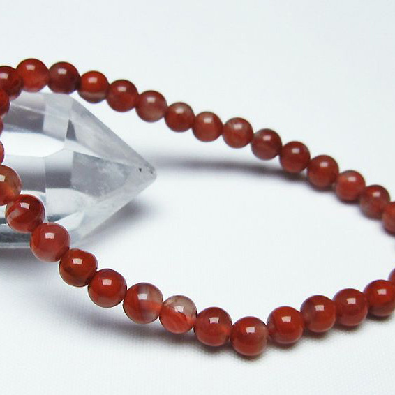 レッドアゲート 赤メノウ ブレスレット6mm[T187-1543]