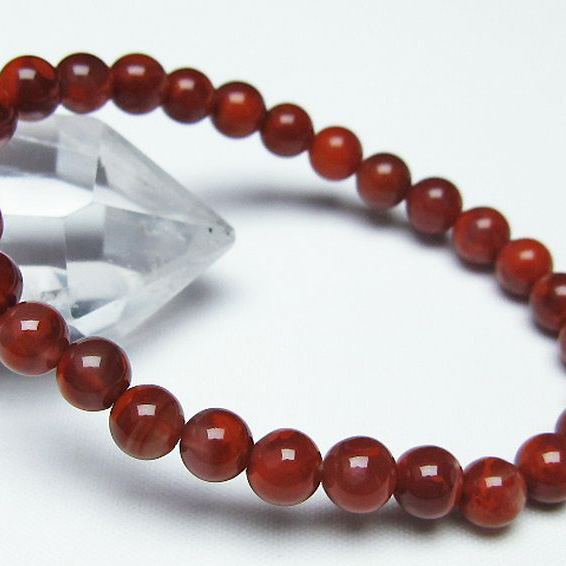レッドアゲート 赤メノウ ブレスレット7mm[T187-1573]