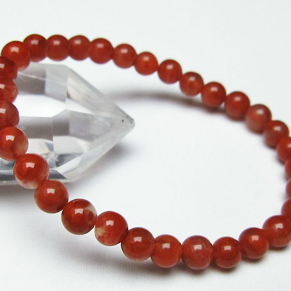 レッドアゲート 赤メノウ ブレスレット6mm[T187-1668]