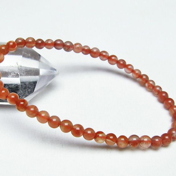 レッドアゲート 赤メノウ ブレスレット4mm[T187-1729]