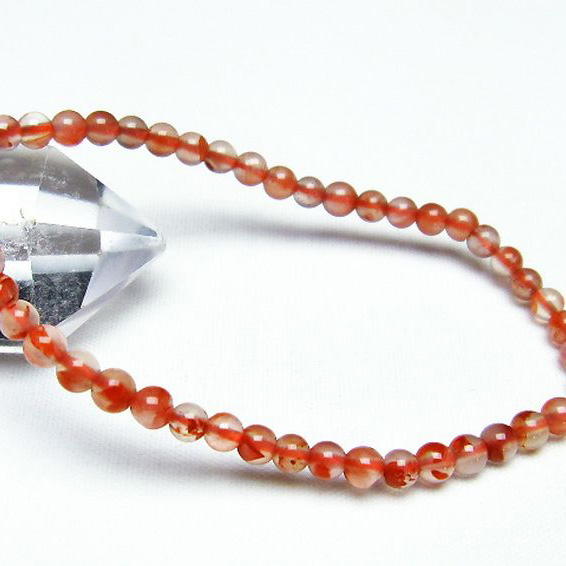 レッドアゲート 赤メノウ ブレスレット4mm[T187-1731]