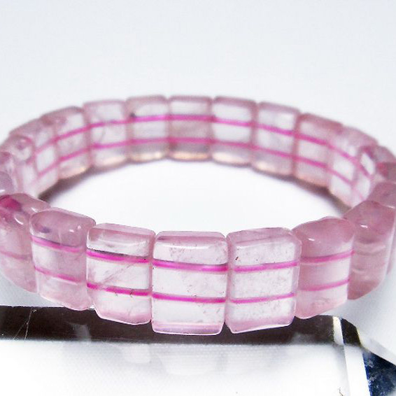 パワーストーン 天然石 ローズクォーツバングル[T189-3574]