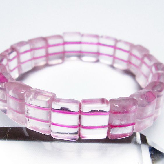 パワーストーン 天然石 ローズクォーツバングル[T189-3605]