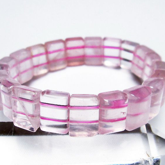 パワーストーン 天然石 ローズクォーツバングル[T189-3617]