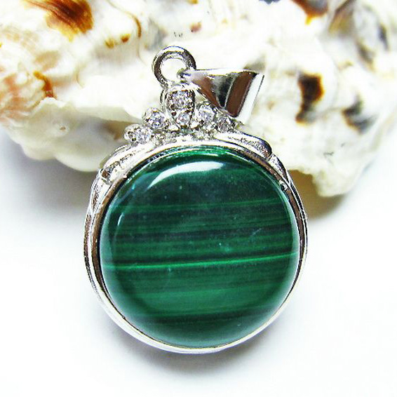 パワーストーン 天然石 マラカイトペンダント[T19-3711]