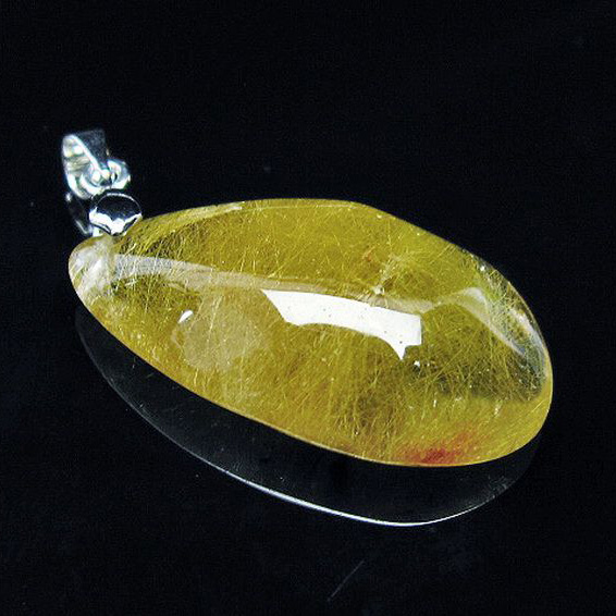 放射ルチルクォーツ（金針ルチル水晶）ペンダント[T191-1072]