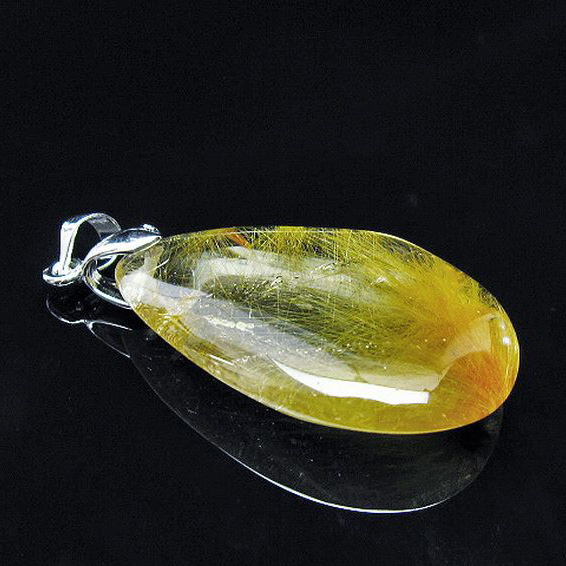 放射ルチルクォーツ（金針ルチル水晶）ペンダント[T191-1104]