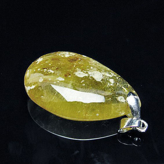 放射ルチルクォーツ（金針ルチル水晶）ペンダント[T191-1127]