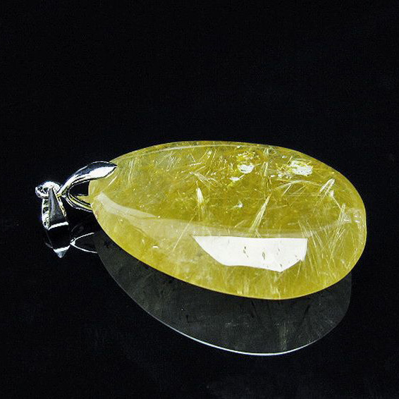 放射ルチルクォーツ（金針ルチル水晶）ペンダント[T191-1135]