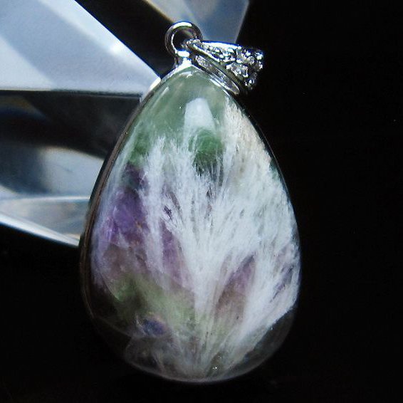 エンジェルフェザー フローライト ペンダント[T21-4539]