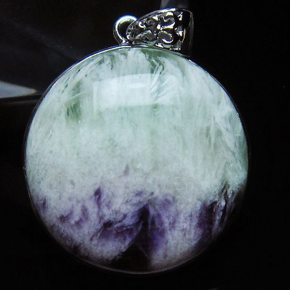 エンジェルフェザー フローライト ペンダント[T21-4577]