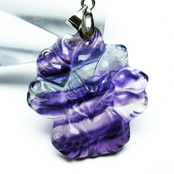 パワーストーン 天然石 フローライト ペンダント[T211-5529]