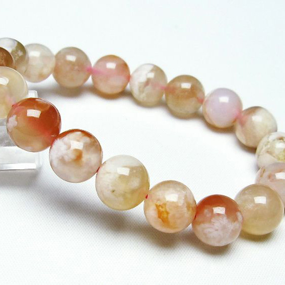 桜メノウ チェリーブロッサムアゲート ブレスレット12mm[T213-1171]