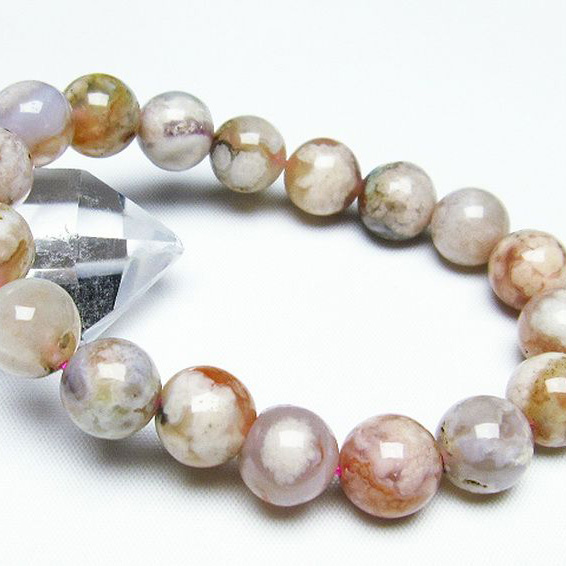 桜メノウ チェリーブロッサムアゲート ブレスレット12mm[T213-1237]