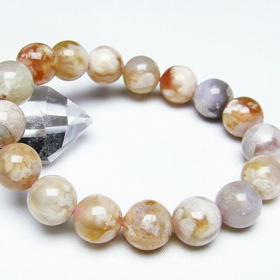 桜メノウ チェリーブロッサムアゲート ブレスレット13mm[T213-1317]