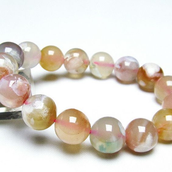 桜メノウ チェリーブロッサムアゲート ブレスレット 13mm [T213-1529]