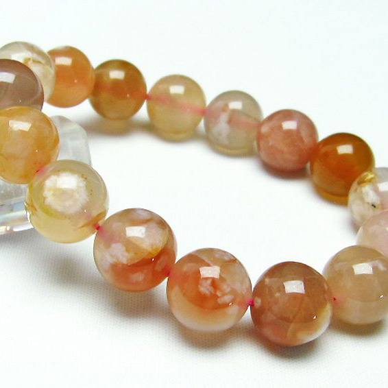 桜メノウ チェリーブロッサムアゲート ブレスレット13mm[T213-921]