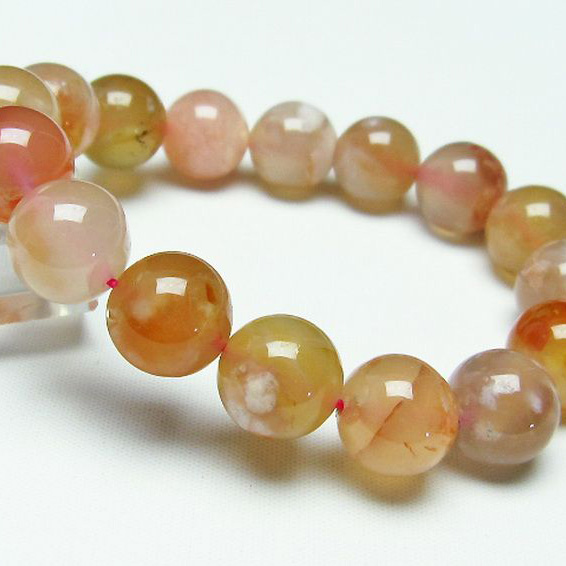 桜メノウ チェリーブロッサムアゲート ブレスレット13mm[T213-923]